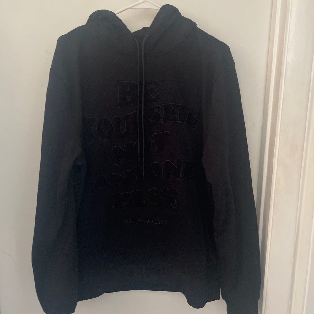 BLAC LEAF BE YOURSELF BLACK HOODIE Size Large